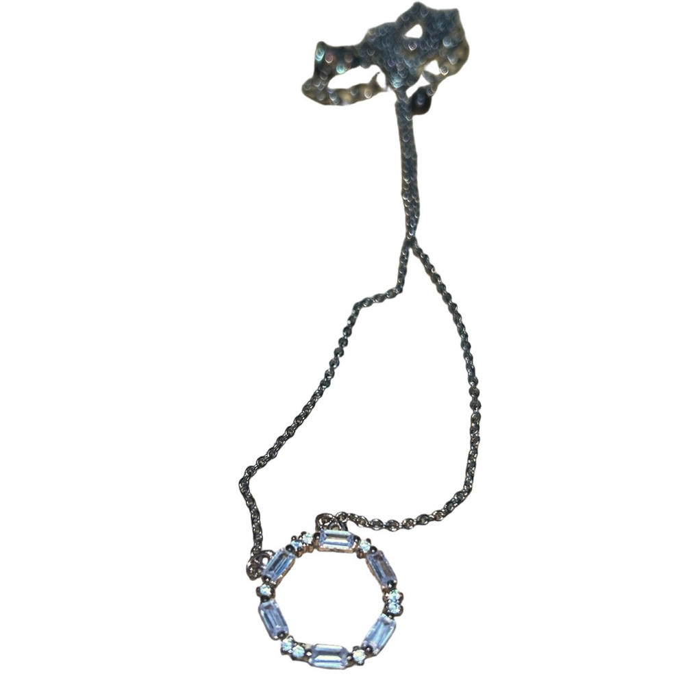 Silver and Clear Stone Necklace One Size - Picture 2 of 2
